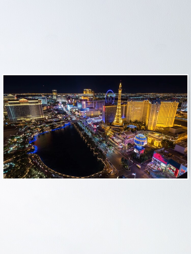 Las Vegas Canvas Print Night City Wall Art Panoramic Las Vegas 