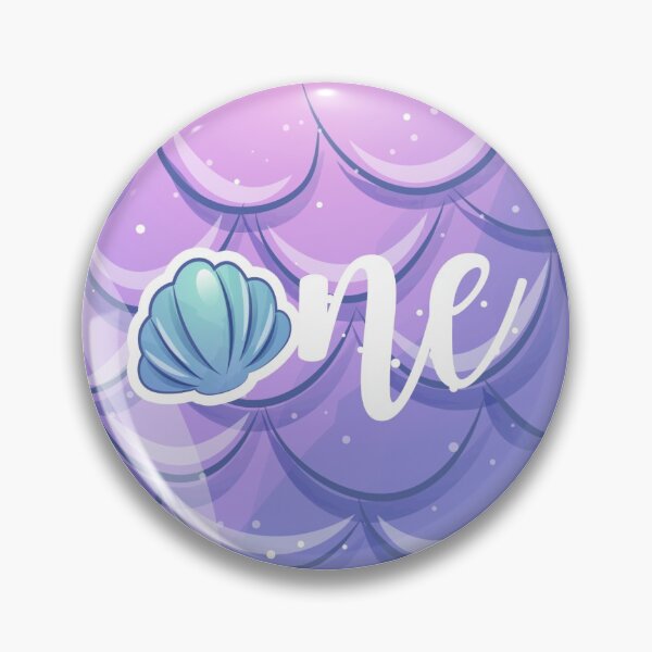 Item preview, Mermaid Tail Clam Shell One First Birthday Round Circle designed and sold by CyanSkyDesign.