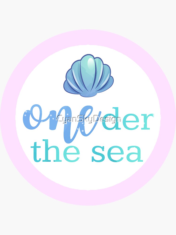 Oneder the Sea Clam Shell First Birthday Round Circle Sticker for Sale by  CyanSkyDesign