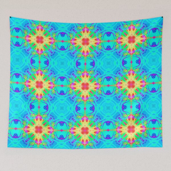 Item preview, Abstract psychedelic pattern yellow pink blue designed and sold by fuzzyfox.