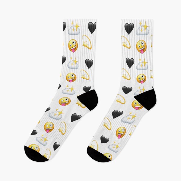 Item preview, Black Heart Stars Silly Smiles Pattern  | HappyFaceCo | White designed and sold by HappyFaceCo.