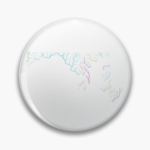 Item preview, Maryland River Basin Map in Rainbow Colours with White Background designed and sold by GrasshopperGeo.