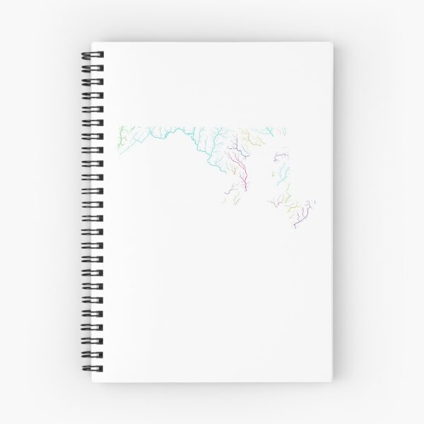 Item preview, Maryland River Basin Map in Rainbow Colours with White Background designed and sold by GrasshopperGeo.