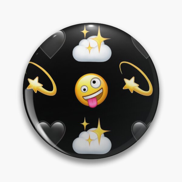 Item preview, Black Heart Stars Silly Smiles Pattern  | HappyFaceCo | Black designed and sold by HappyFaceCo.