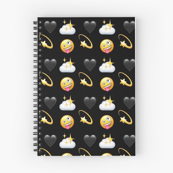 Item preview, Black Heart Stars Silly Smiles Pattern  | HappyFaceCo | Black designed and sold by HappyFaceCo.