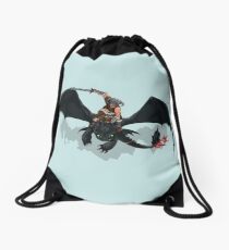 Dragon Rider Drawstring Bag