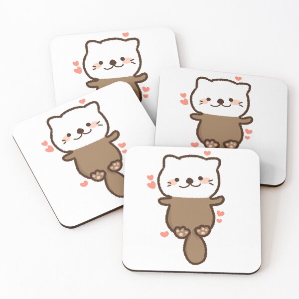Item preview, Kawaii baby sea otter kawaii hearts  designed and sold by GLwithUs.