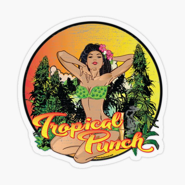 Artikel-Vorschau von Tropical Punch Cannabis-Sortenkunst, designt und verkauft von kushcoast.