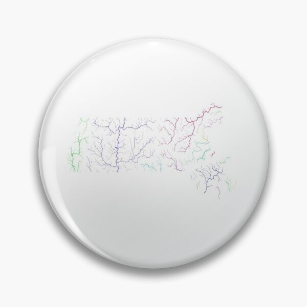 Item preview, Massachusetts River Basin Map in Rainbow Colours with White Background designed and sold by GrasshopperGeo.