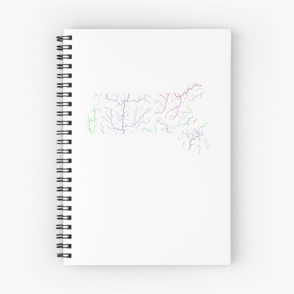 Item preview, Massachusetts River Basin Map in Rainbow Colours with White Background designed and sold by GrasshopperGeo.