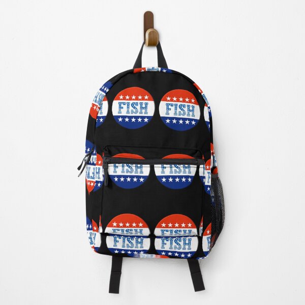 Item preview, Fish USA Round Red White and Blue With Stars on Black Background designed and sold by KeysTreasures.