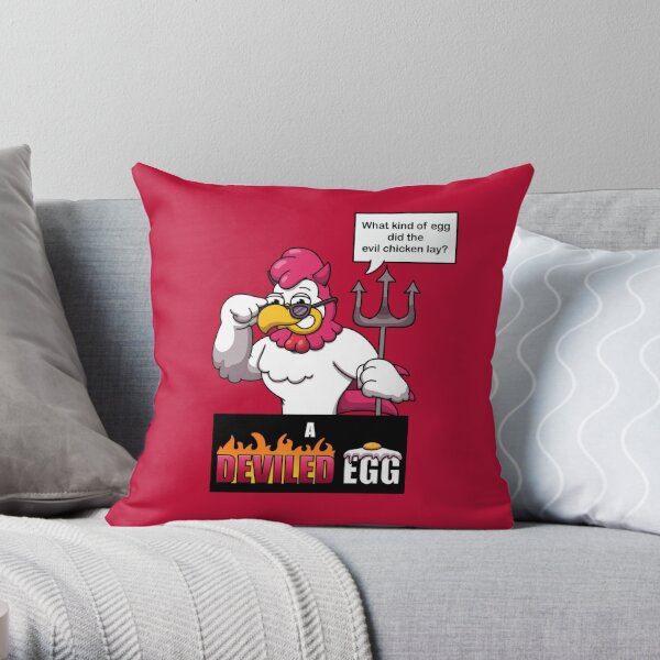 What Kind Of Egg Did The Evil Chicken Lay? Throw Pillow