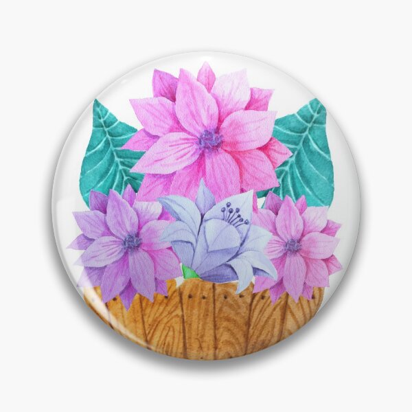 Item preview, Colorful watercolor flower basket designed and sold by gabmenfer.