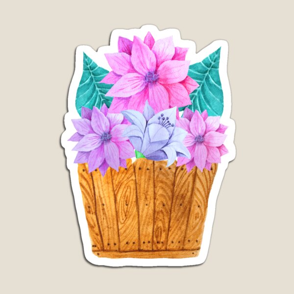 Item preview, Colorful watercolor flower basket designed and sold by gabmenfer.