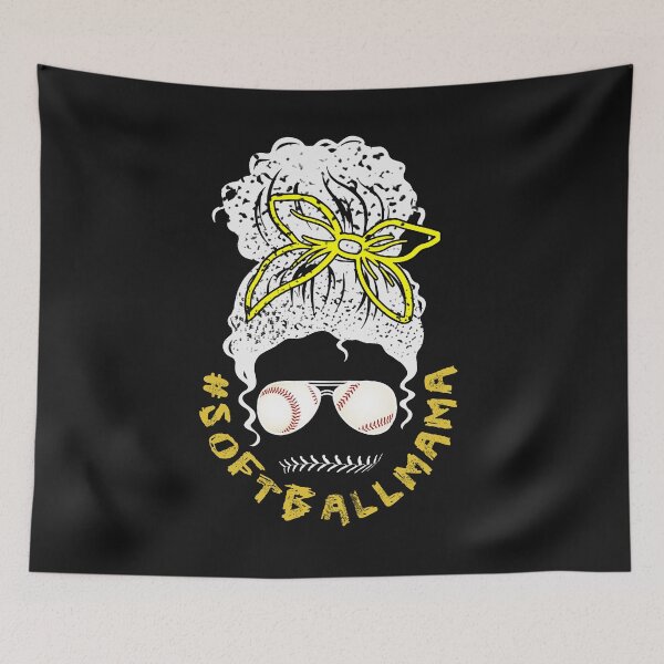 Item preview,  softball mama messy bun Life Hair Glasses mom  designed and sold by PatternFariss.