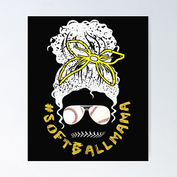 Item preview,  softball mama messy bun Life Hair Glasses mom  designed and sold by PatternFariss.