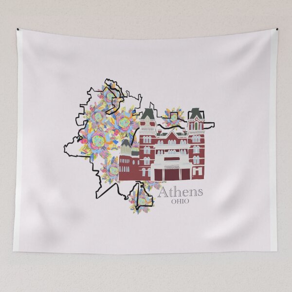 Item preview, Athens Ohio with the ridges and Passion Work Studio Floral background designed and sold by girljohnny.