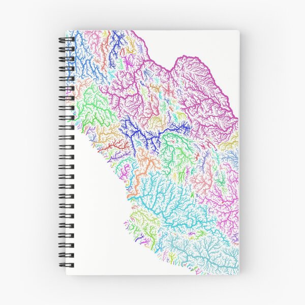 Item preview, Mexico River Basin Map in Rainbow Colours with White Background designed and sold by GrasshopperGeo.