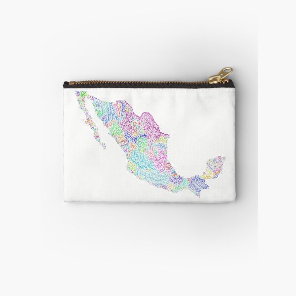 Item preview, Mexico River Basin Map in Rainbow Colours with White Background designed and sold by GrasshopperGeo.