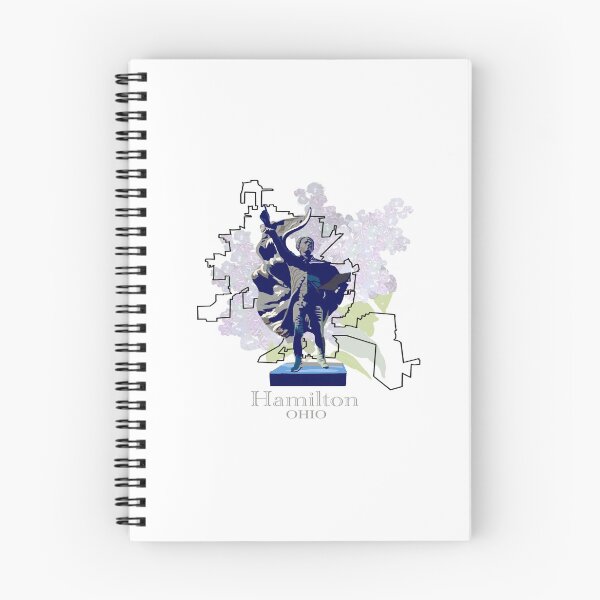 Item preview, Hamilton Ohio with Alexander Hamilton Statue, City Map, and floral background designed and sold by girljohnny.