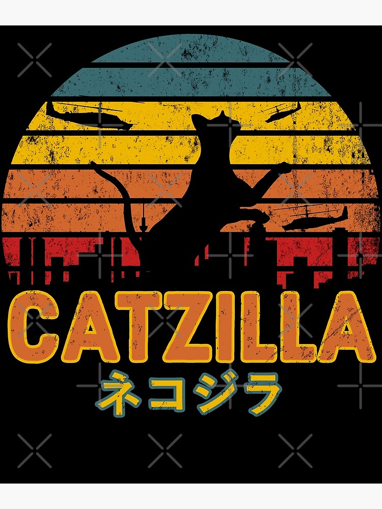 Disover Catzilla | Funny Cat In Tokyo Japan Premium Matte Vertical Poster