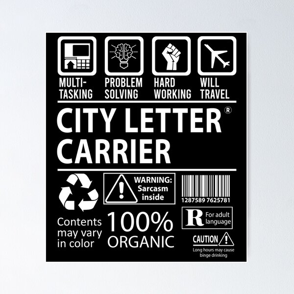 Item preview, City Letter Carrier T Shirt - Multitasking Job Gift Item Tee designed and sold by omodong176.