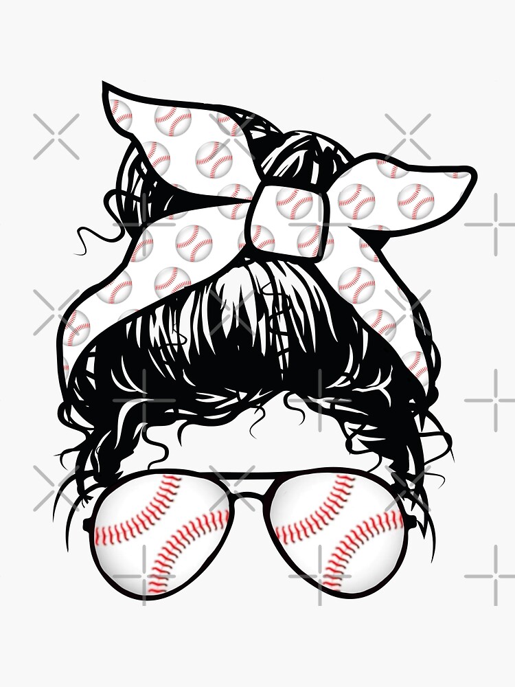 Baseball Mom. Baseball Girl. Messy bun. Sunglasses. Sports life Sticker for Sale by RoyalTacoBelle Redbubble