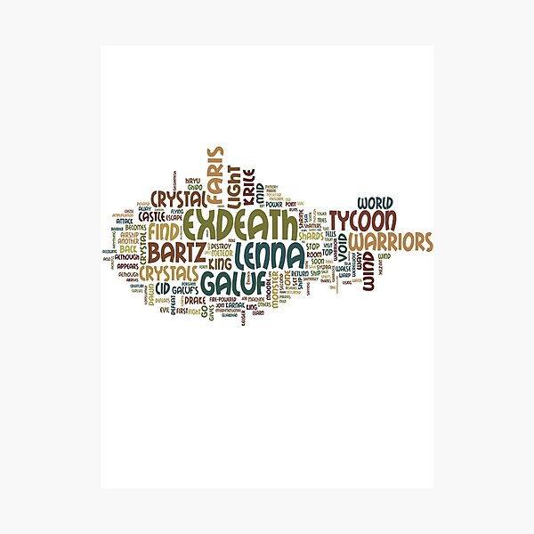 Item preview, Final Fantasy V Word Cloud designed and sold by Ryan Bamsey.