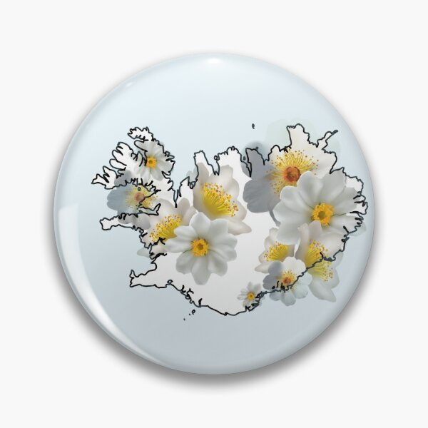 Artikelvorschau, Island-Karte mit Mountain Avens oder Holtasóley Blumenhintergrund entworfen und verkauft von girljohnny.