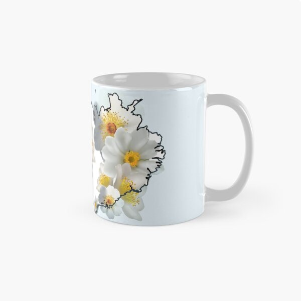 Item preview, Iceland Map with Mountain Avens or Holtasóley Floral Background designed and sold by girljohnny.