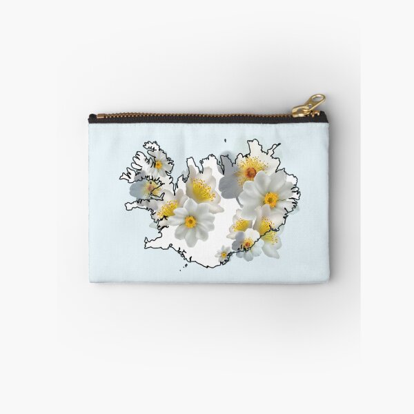 Item preview, Iceland Map with Mountain Avens or Holtasóley Floral Background designed and sold by girljohnny.