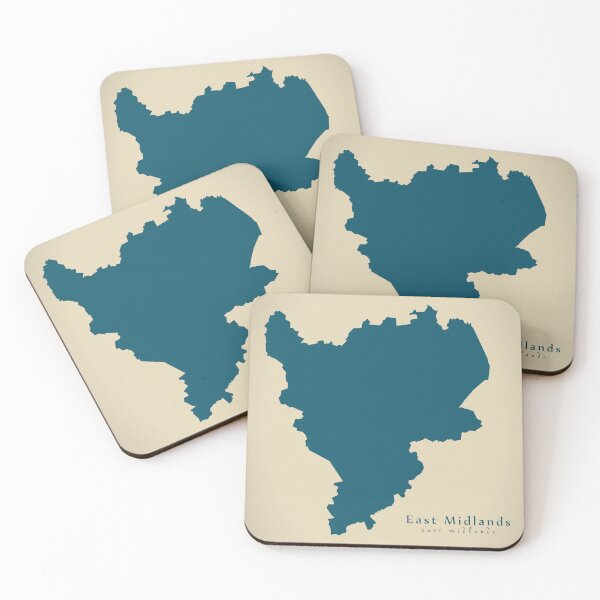 Item preview, Modern Map - East Midlands region map England UK designed and sold by Ingo Menhard.