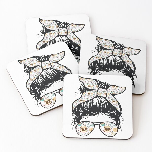 Item preview, Coffee addict. Latte. Cappuccino. Java. Caffeine queen. Messy bun. Sunglasses designed and sold by RoyalTacoBelle.