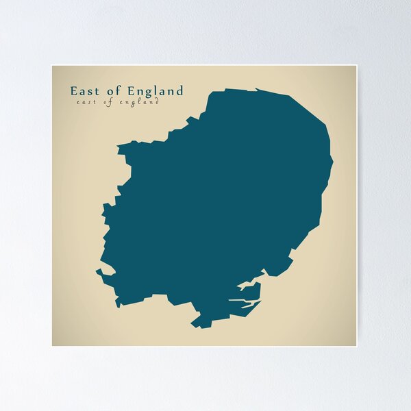Item preview, Modern Map - East of England region map UK designed and sold by Ingo Menhard.