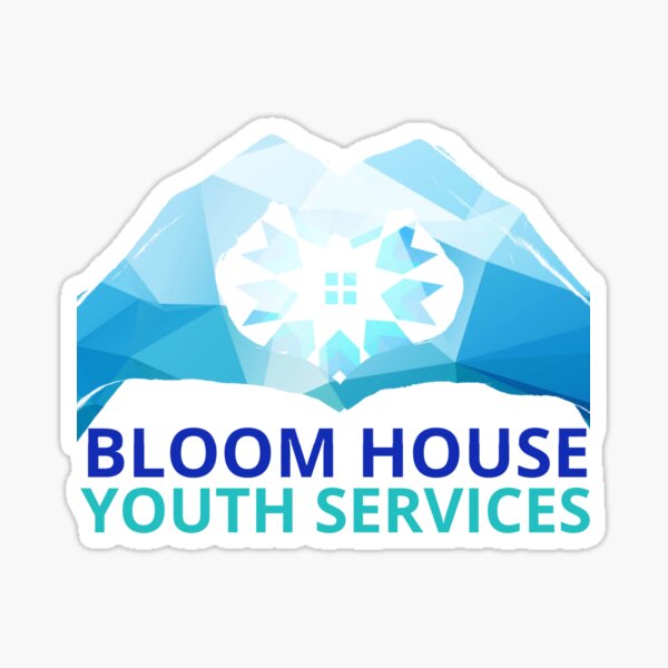 Bloom House Heart Hands with Flower Logo Sticker