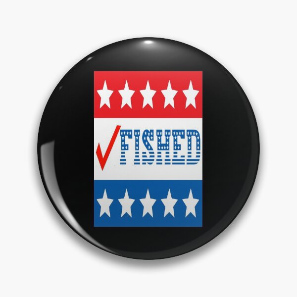 Item preview, I Fished Check Mark USA Red White and Blue With Stars on Black Background designed and sold by KeysTreasures.