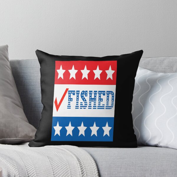 Item preview, I Fished Check Mark USA Red White and Blue With Stars on Black Background designed and sold by KeysTreasures.