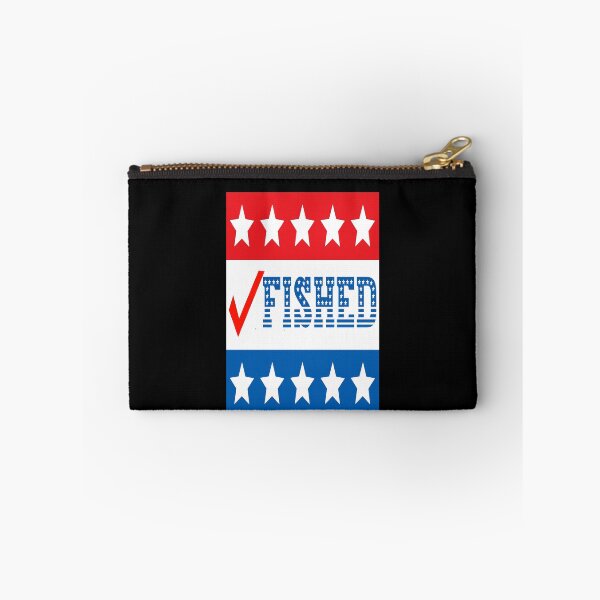 Item preview, I Fished Check Mark USA Red White and Blue With Stars on Black Background designed and sold by KeysTreasures.
