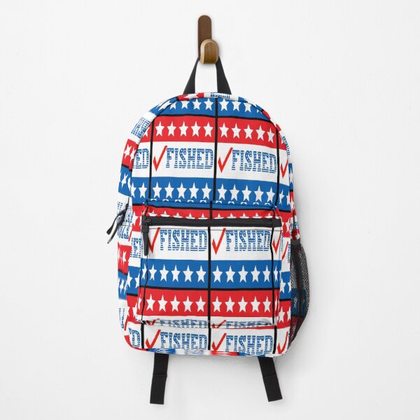 Item preview, I Fished Check Mark USA Red White and Blue With Stars on Black Background designed and sold by KeysTreasures.