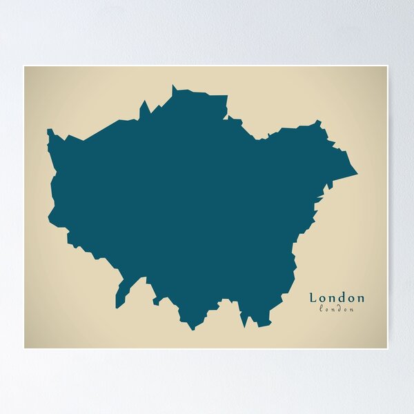 Item preview, Modern Map - London region map England UK designed and sold by Ingo Menhard.