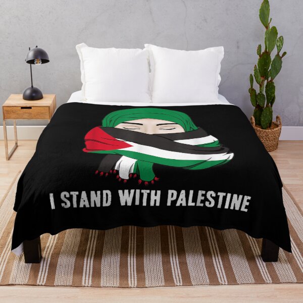 Item preview, I Stand With Free Palestine Gaza Flag Arabic Scarf Women designed and sold by anniet33.