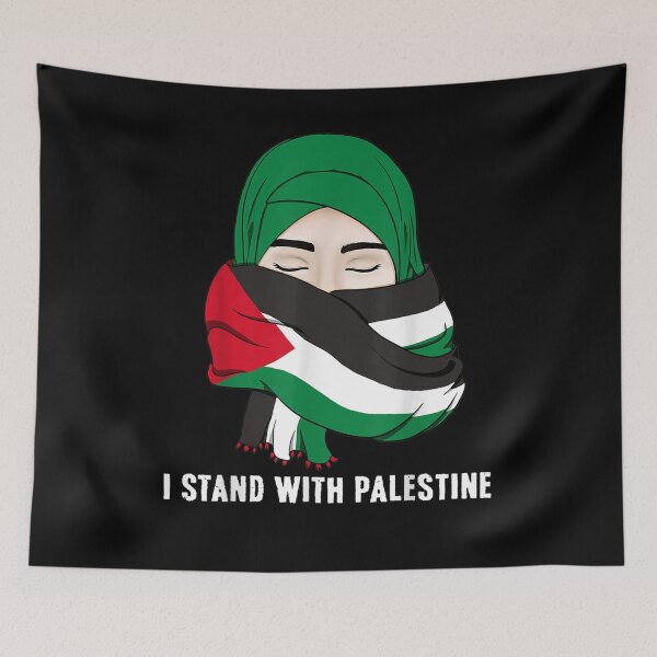 Item preview, I Stand With Free Palestine Gaza Flag Arabic Scarf Women  designed and sold by anniet33.