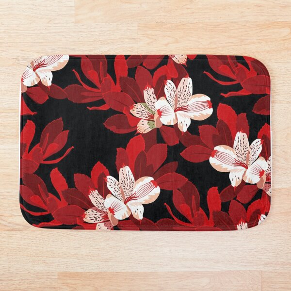 Item preview, White, Black and Red Flowers designed and sold by MehranZetzsche.