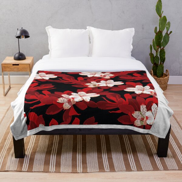 Item preview, White, Black and Red Flowers designed and sold by MehranZetzsche.