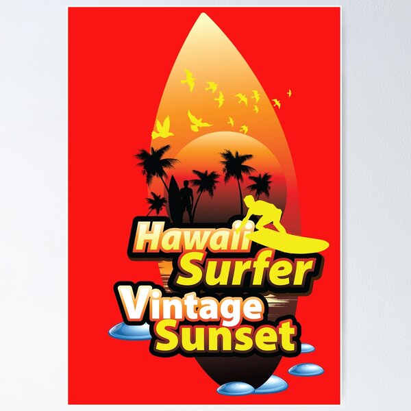 Item preview, HAWAII SURFER VINTAGE SUNSET designed and sold by RIGHTCHUS.