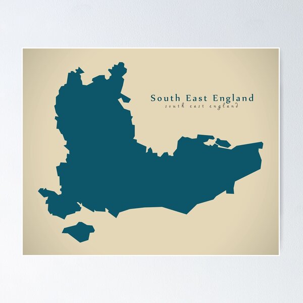 Item preview, Modern Map - South East England region map UK designed and sold by Ingo Menhard.