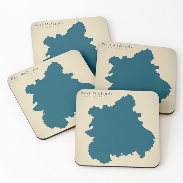 Item preview, Modern Map - West Midlands region map England UK designed and sold by Ingo Menhard.