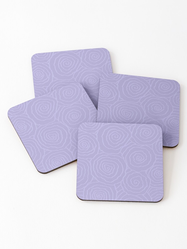 Thumbnail 1 of 5, Coasters (Set of 4), Lavender Roses designed and sold by MichalisStudio.