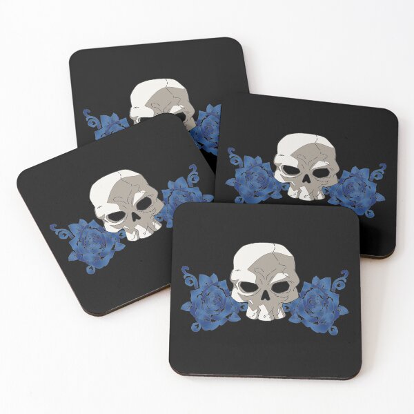 Item preview, Skull and blue roses designed and sold by GAP90.