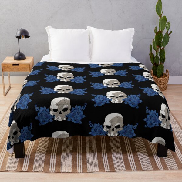Item preview, Skull and blue roses designed and sold by GAP90.